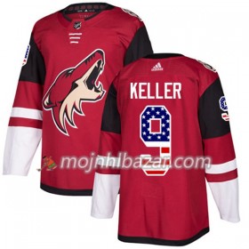 Dresovi Arizona Coyotes Clayton Keller 9 Adidas 2017-2018 Crvena USA Flag Fashion Authentic - Muške
